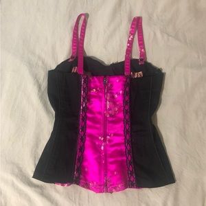 Tripp nyc Corset top Goth Pink
